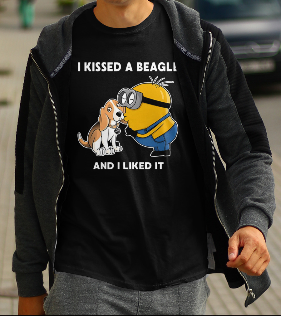 I Kissed A Beagle And I Liked It Minion Beagle Interaction T-Shirt