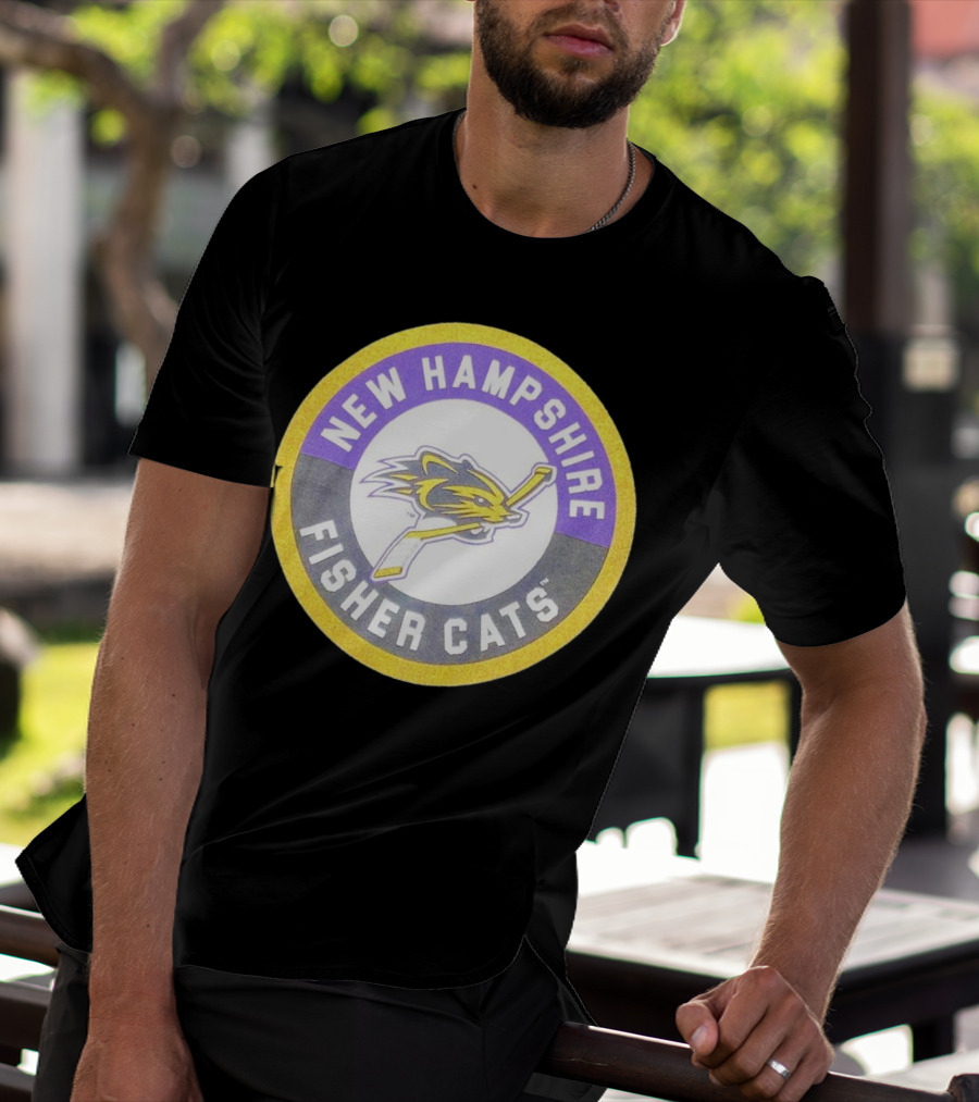 New Hampshire Fisher Cats Hockey Logo Circular Emblem T-Shirt