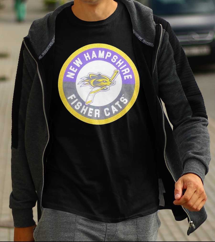 New Hampshire Fisher Cats Hockey Logo Circular Emblem T-Shirt
