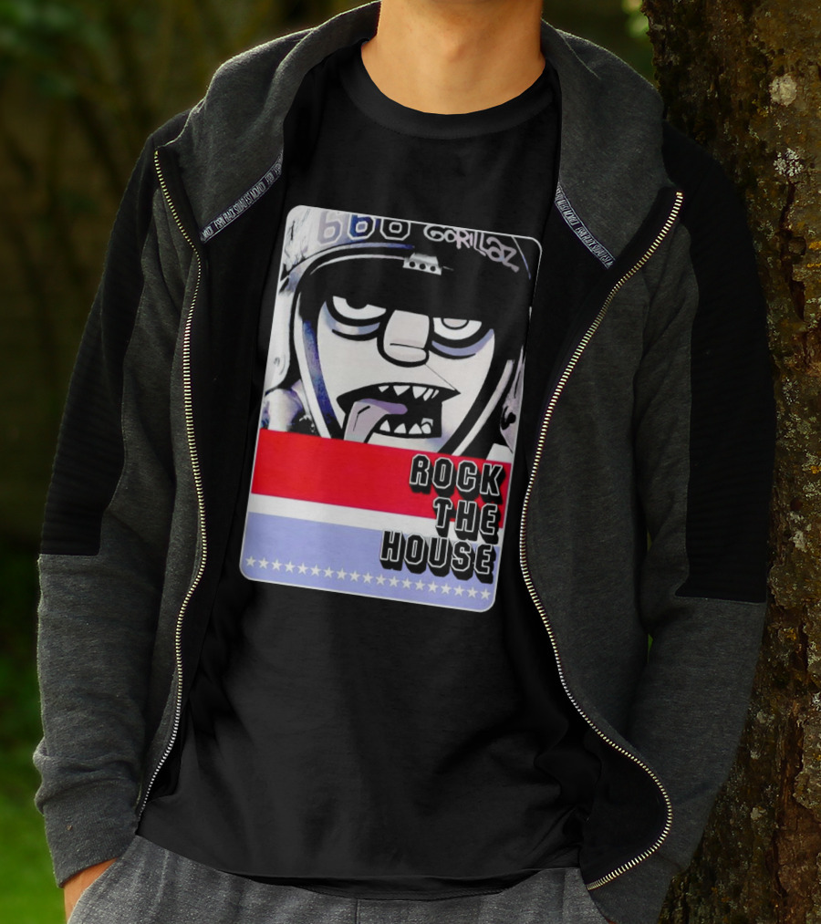 Gorillaz Rock The House 66 50s Style Helmet T-Shirt