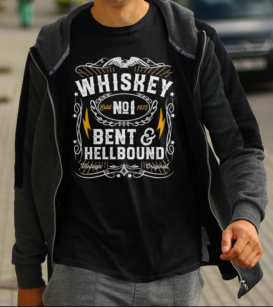 Whiskey Bent And Hellbound No 1 Estd 1975 Vintage Original T-Shirt