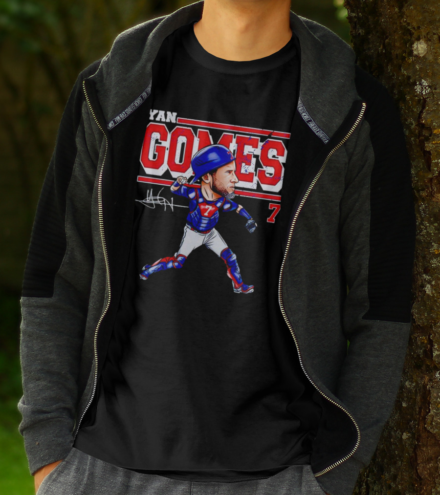Yan Gomes Chicago Cubs Cartoon Vintage 7 Baseball Caricature T-Shirt
