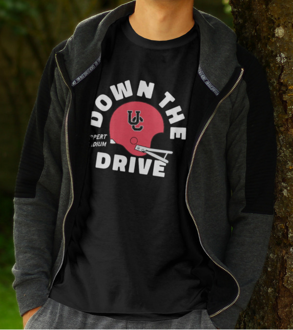 Down The Drive UC Football Helmet Nippert Stadium Cincinnati Bearcats T-Shirt