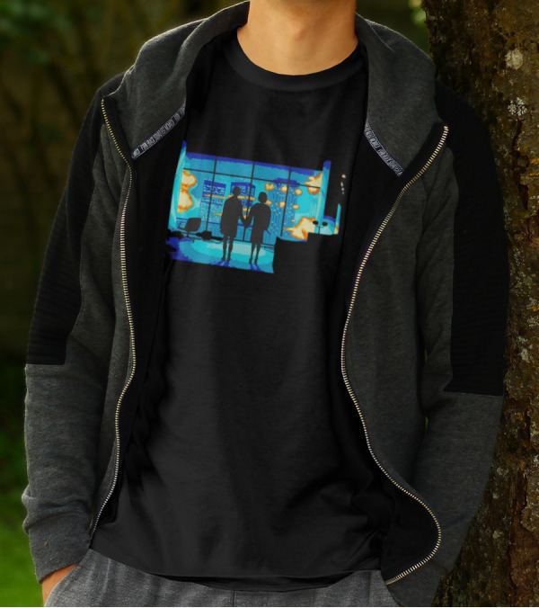 Explosion Fire Cityscape Window T-Shirt