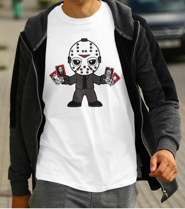 Jason Voorhees Tarot Card Halloween Cartoon Character With Mask And Cards T-Shirt
