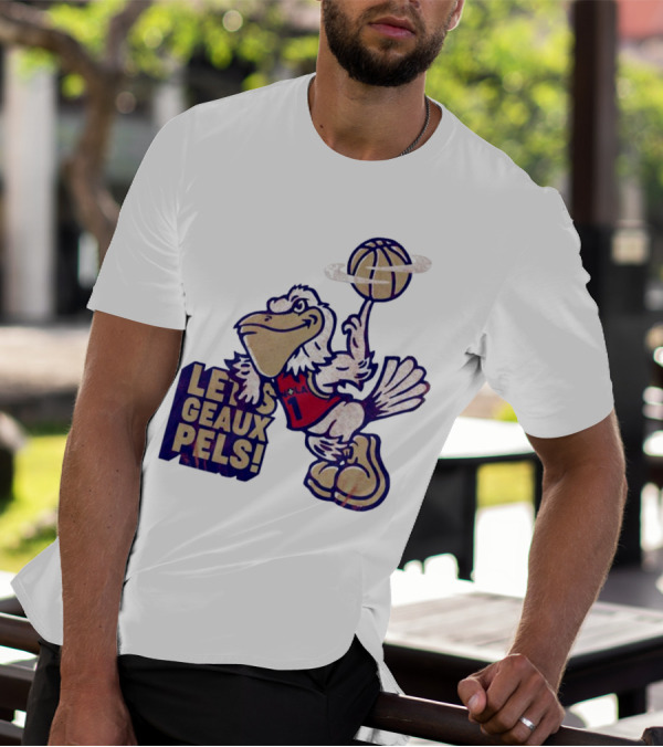 Let’s Geaux Pels Basketball Pelican T-Shirt