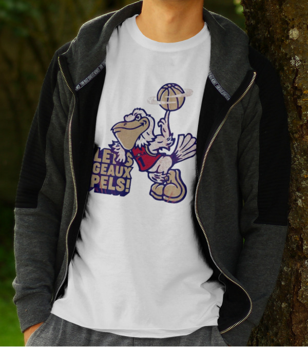 Let’s Geaux Pels Basketball Pelican T-Shirt