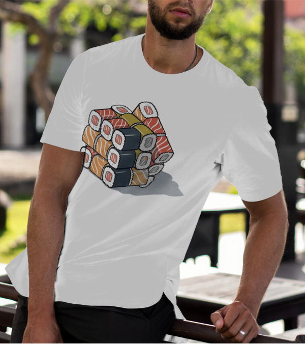 Sushi Cube Puzzle Rubik’s Cube Sushi Rolls T-Shirt