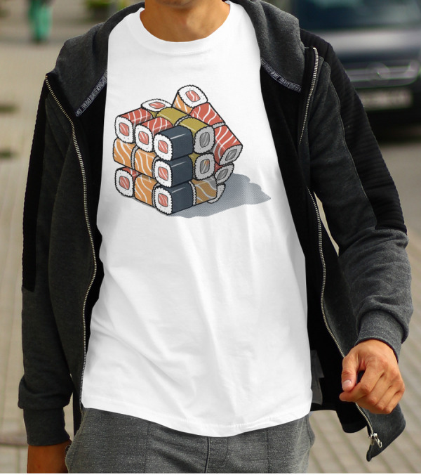 Sushi Cube Puzzle Rubik’s Cube Sushi Rolls T-Shirt