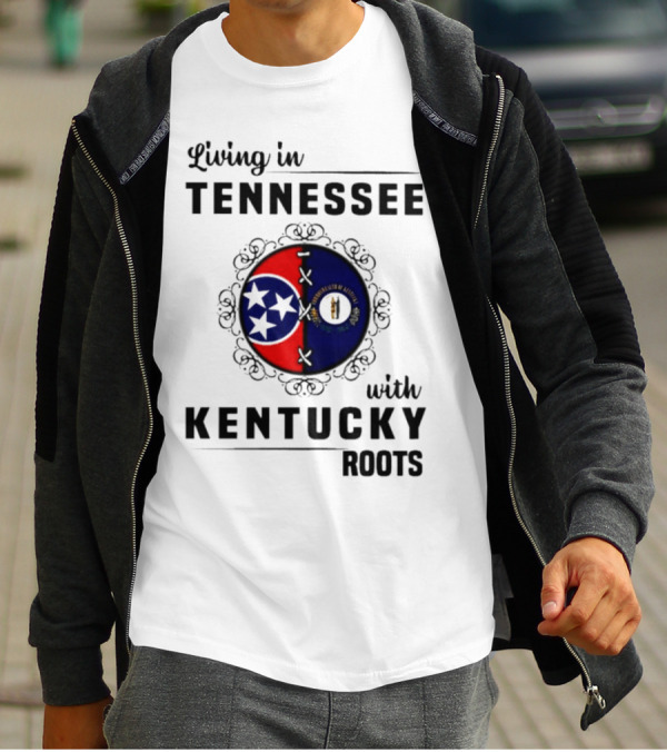 Living In Tennessee With Kentucky Roots United By State Symbols T-Shirt