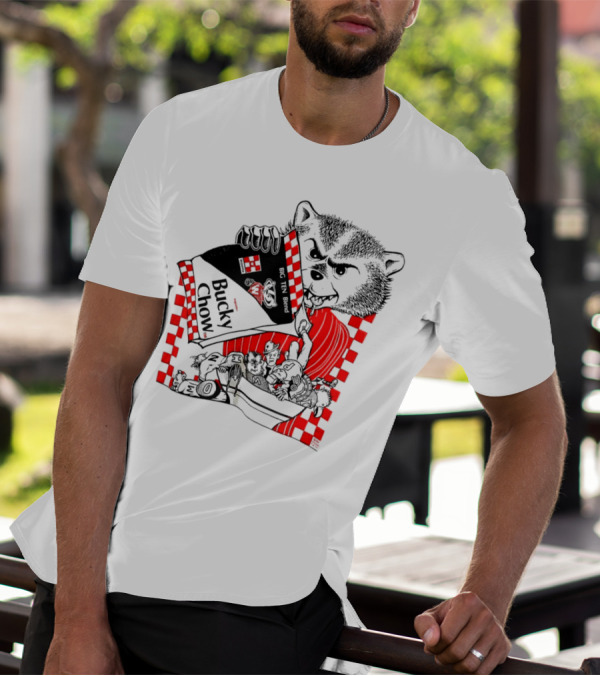 Bucky Badger Bucky Chow Big Ten Blend Football Mischief T-Shirt