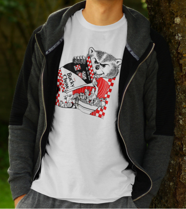 Bucky Badger Bucky Chow Big Ten Blend Football Mischief T-Shirt