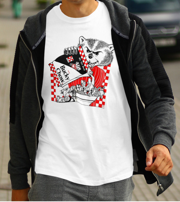 Bucky Badger Bucky Chow Big Ten Blend Football Mischief T-Shirt