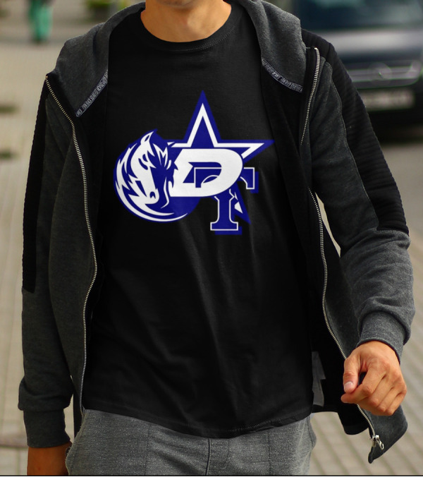 Dallas Cowboys Stars Mavericks Rangers Team Logos 4 Sports Collaboration T-Shirt