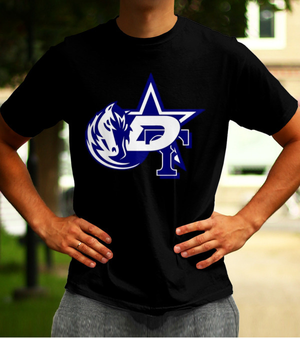 Dallas Cowboys Stars Mavericks Rangers Team Logos 4 Sports Collaboration T-Shirt