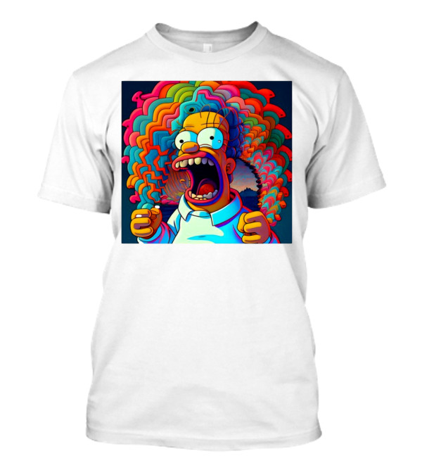 Homer Simpson Psychedelic Scream Wave Explosion T-Shirt