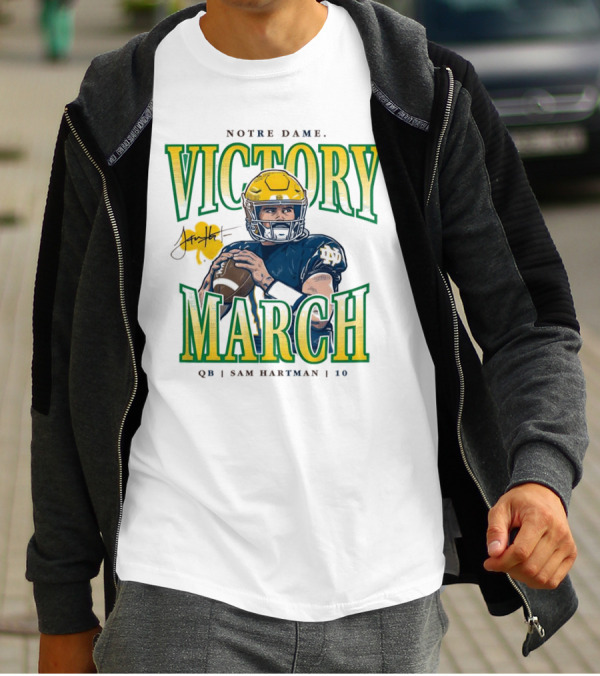 Notre Dame Victory March Sam Hartman QB 10 T-Shirt