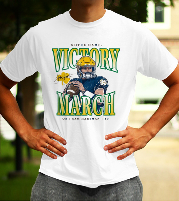 Notre Dame Victory March Sam Hartman QB 10 T-Shirt