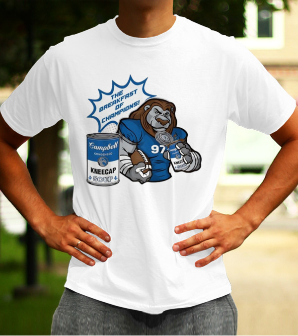 Campbell Soup Kneecap Breakfast Of Champions Detroit Lions T-Shirt