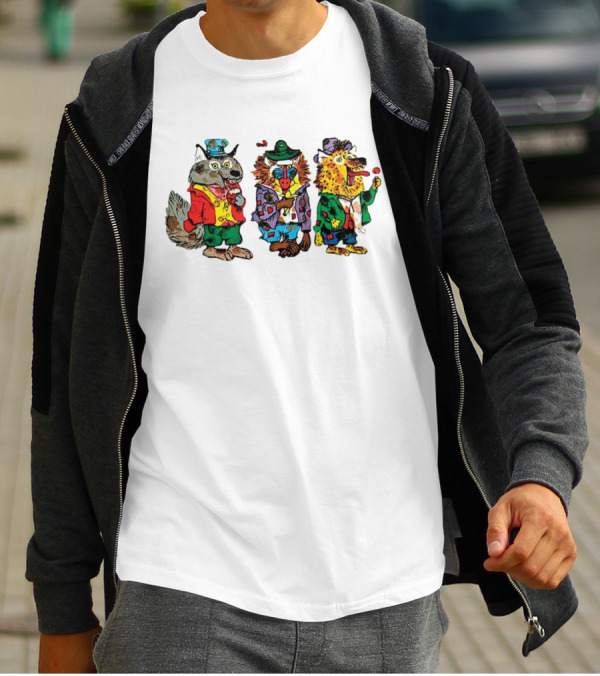 Wolfgang Wolf Barry Baboon Harry Hyena Cartoon Characters T-Shirt