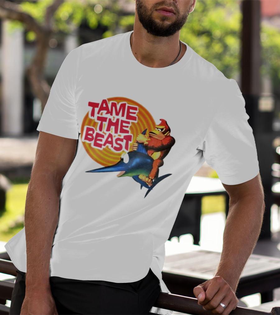 Tame The Beast Donkey Kong Riding Swordfish T-Shirt