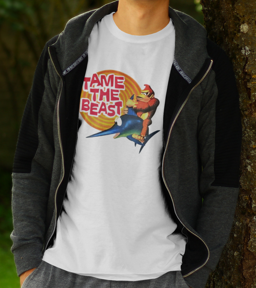 Tame The Beast Donkey Kong Riding Swordfish T-Shirt