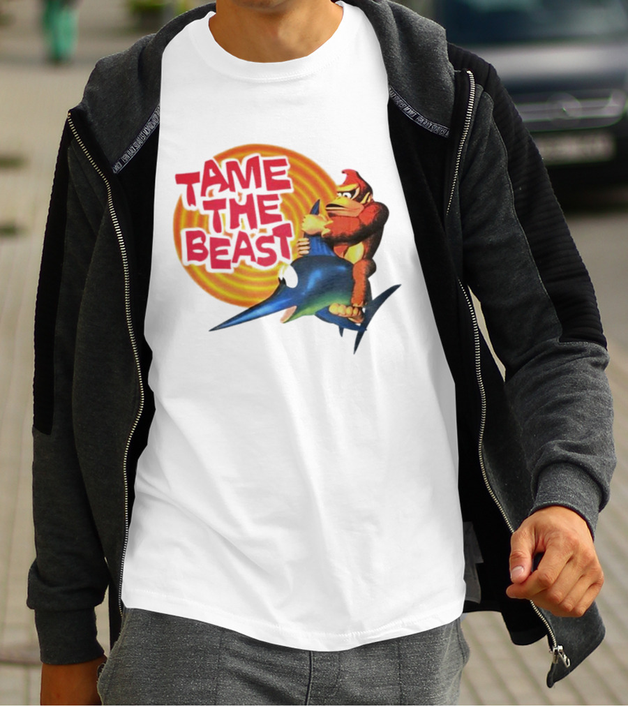 Tame The Beast Donkey Kong Riding Swordfish T-Shirt