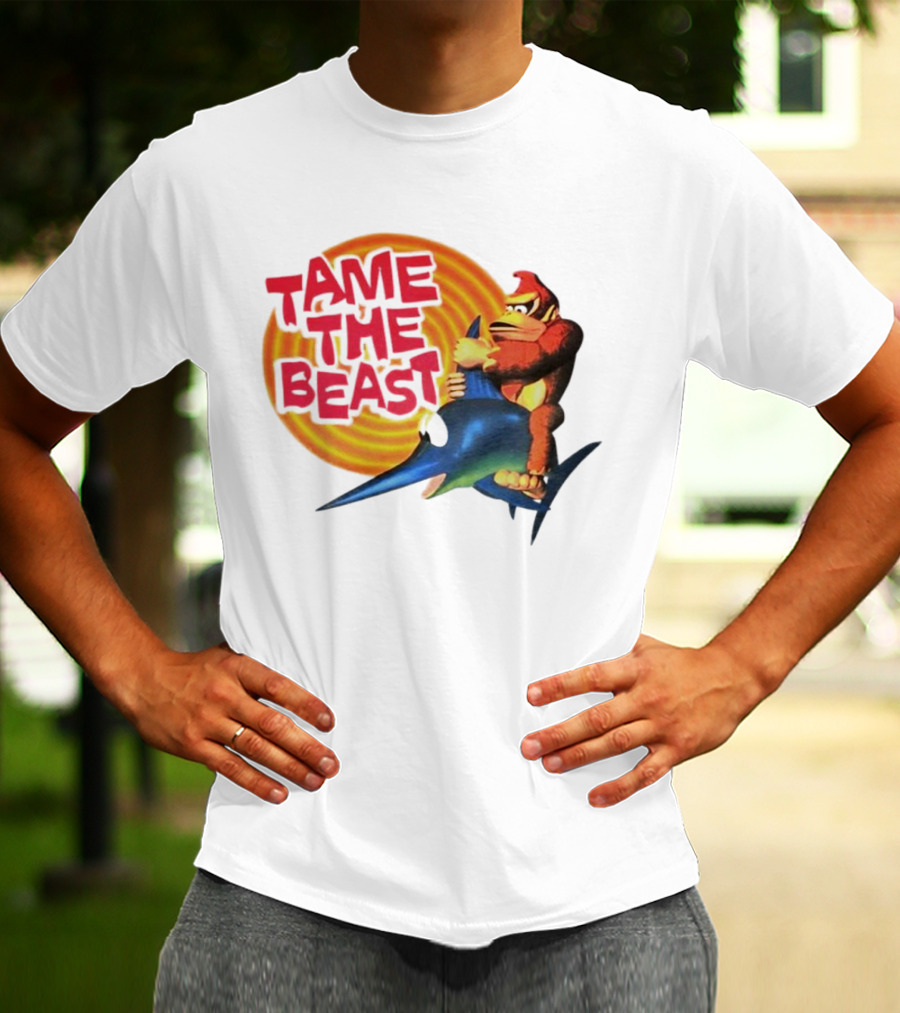 Tame The Beast Donkey Kong Riding Swordfish T-Shirt