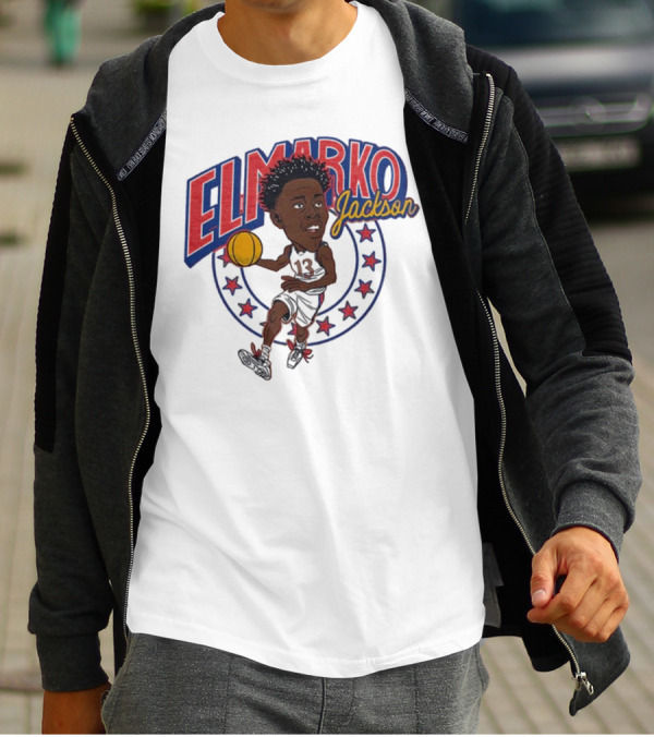 Elmarko Jackson Kansas Jayhawks Basketball Vintage Stars T-Shirt