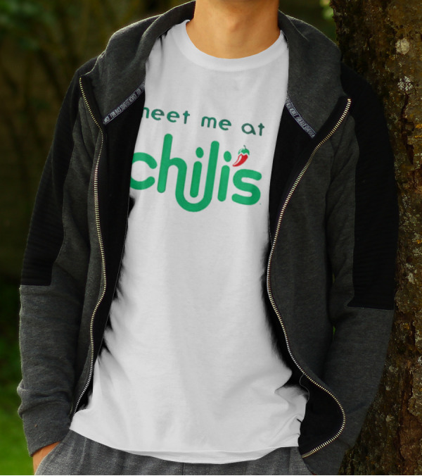 Meet Me At Chili’s Neon Logo With Chili Pepper T-Shirt