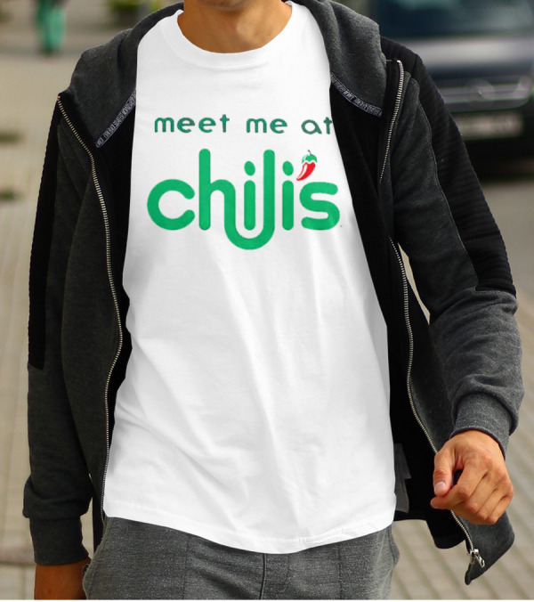 Meet Me At Chili’s Neon Logo With Chili Pepper T-Shirt