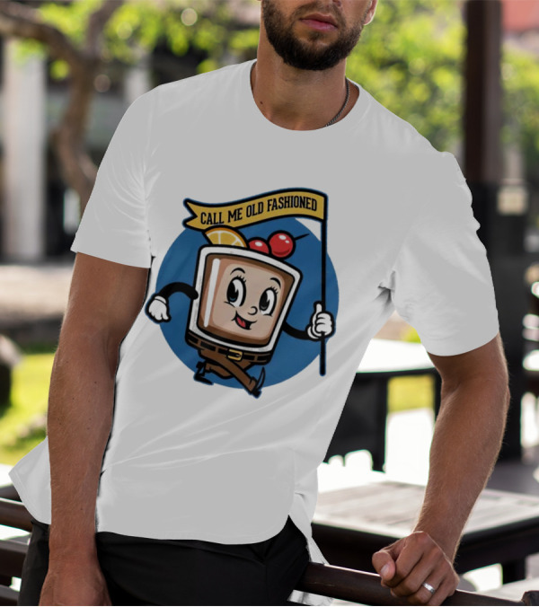 Call Me Old Fashioned Whiskey Animated Cocktail Character With Cherry And Orange T-Shirt