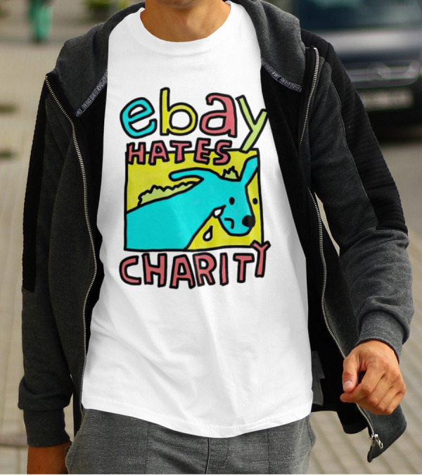 Ebay Hates Charity Whimsical Blue Goat T-Shirt