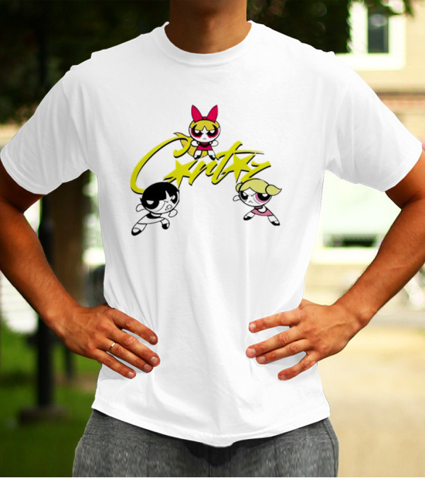 The Powerpuff Girls Corteiz Logo With Characters Buttercup Blossom Bubbles T-Shirt