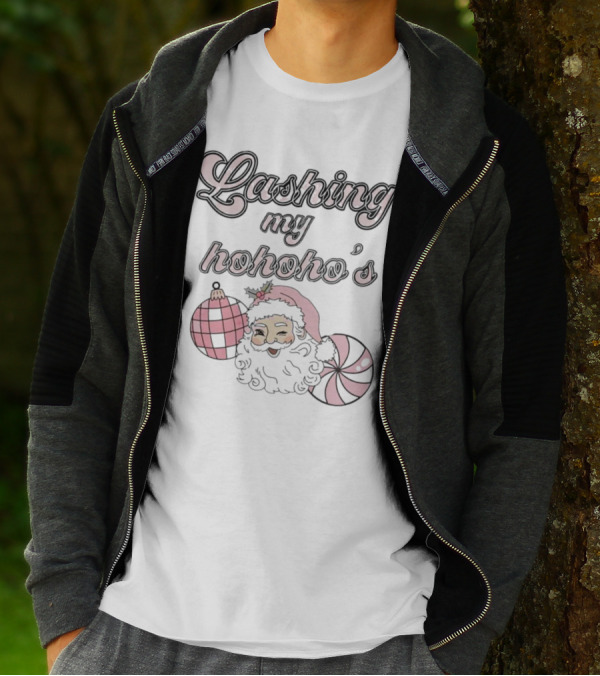 Lashing My Hohoho's Christmas Santa Claus With Ornaments T-Shirt