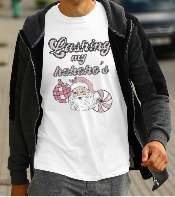 Lashing My Hohoho's Christmas Santa Claus With Ornaments T-Shirt