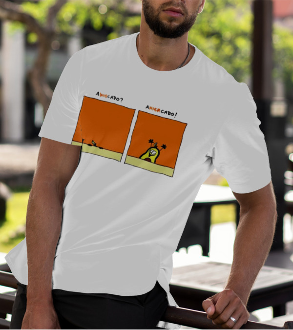 Awocado Ahiercado Funny Avocado Comic Two Panel Joke T-Shirt