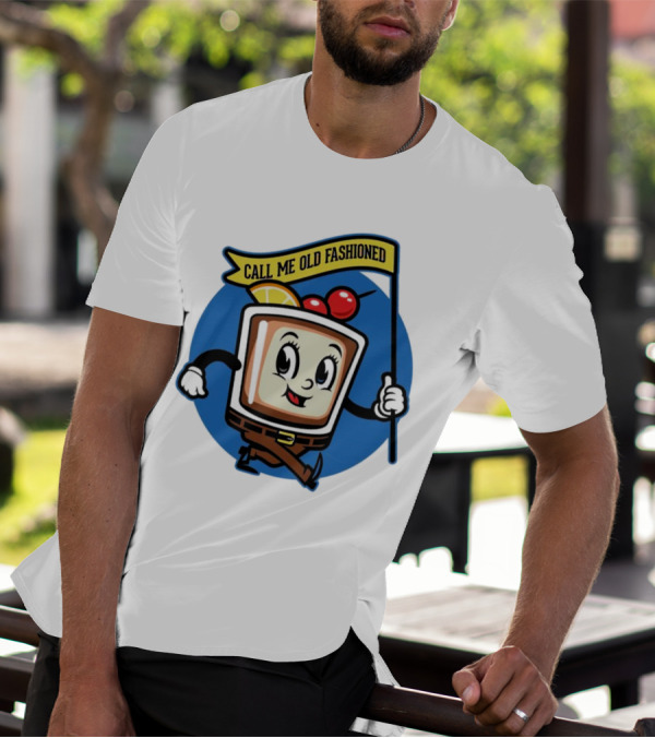Call Me Old Fashioned Cherry Orange Cocktail Cartoon T-Shirt