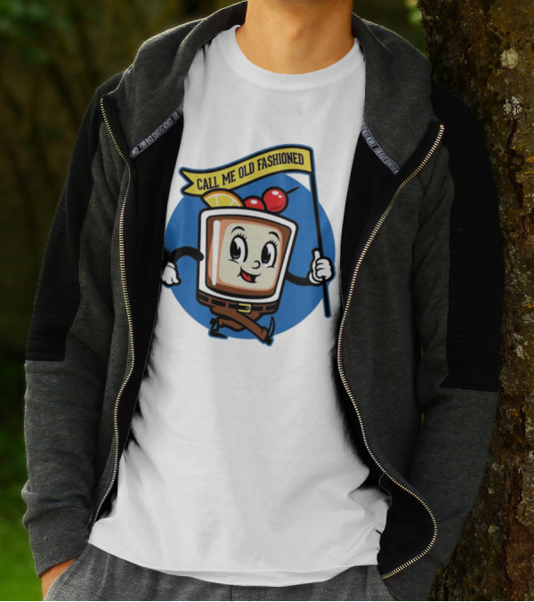 Call Me Old Fashioned Cherry Orange Cocktail Cartoon T-Shirt