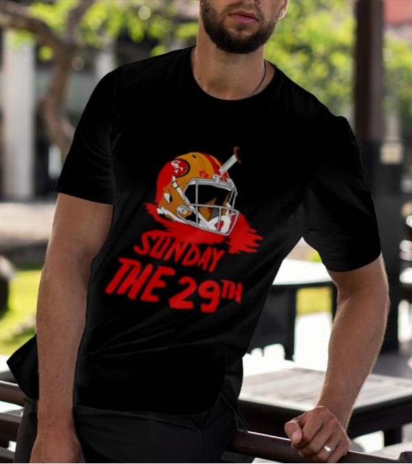 Sunday The 29th Football Helmet Horror Crossover T-Shirt