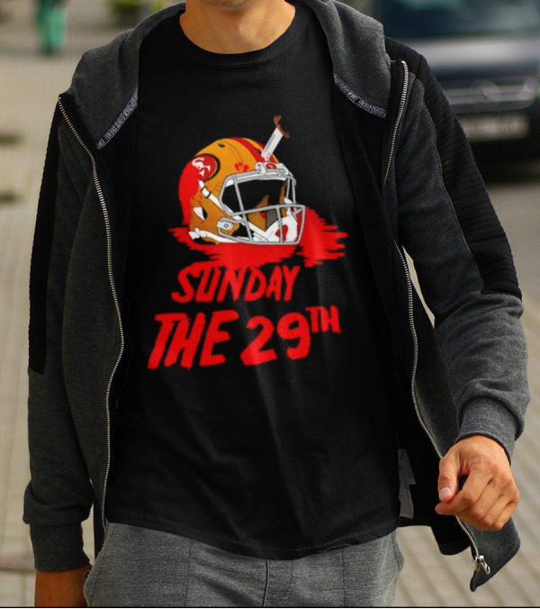 Sunday The 29th Football Helmet Horror Crossover T-Shirt