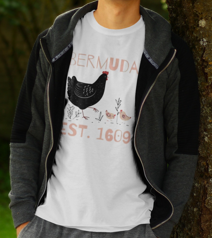 Bermuda Chicken Est. 1609 With Chicks T-Shirt