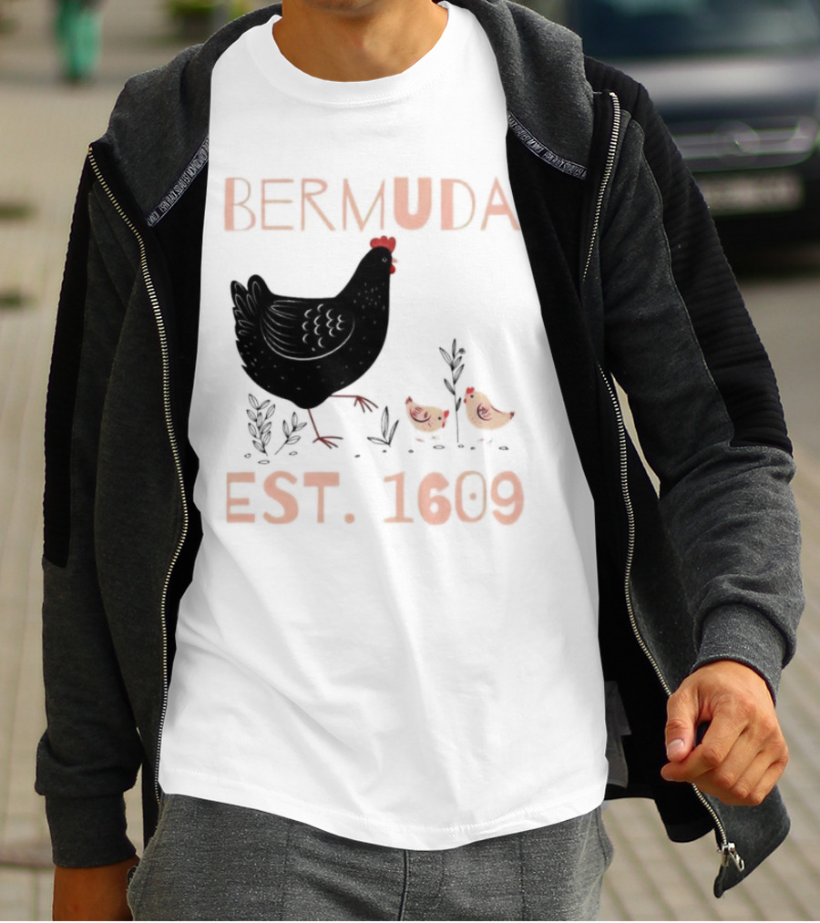Bermuda Chicken Est. 1609 With Chicks T-Shirt