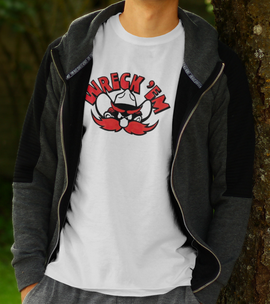 Texas Tech Wreck 'Em Raider Red Cowboy Mustache T-Shirt