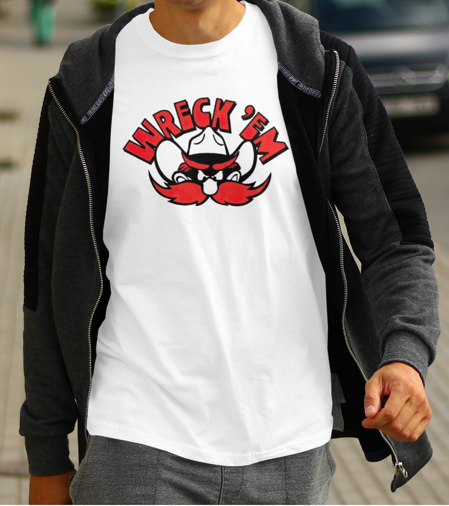 Texas Tech Wreck 'Em Raider Red Cowboy Mustache T-Shirt