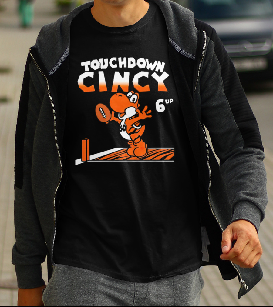 Touchdown Cincy Football Celebration Cartoon 6 Up T-Shirt