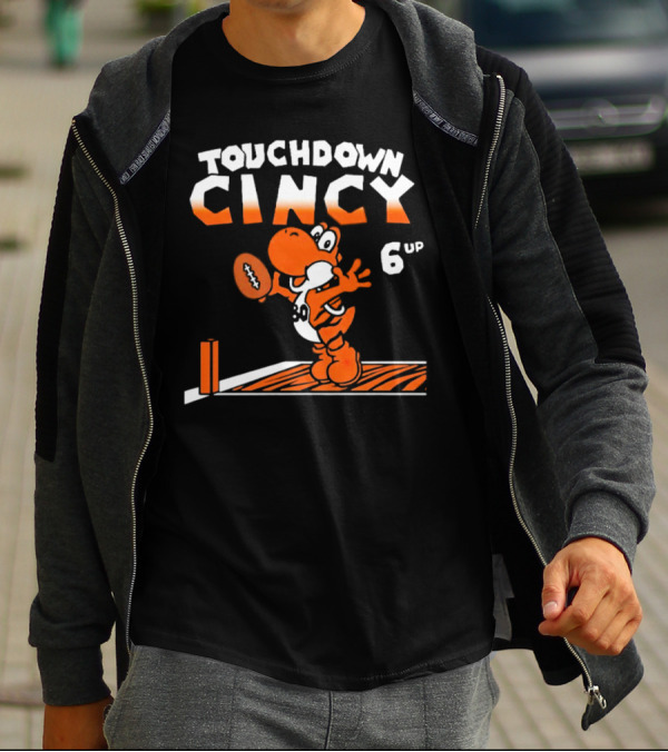 Touchdown Cincy Football Celebration Cartoon 6 Up T-Shirt