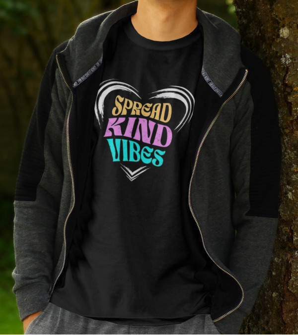 Spread Kind Vibes Colorful Heart T-Shirt