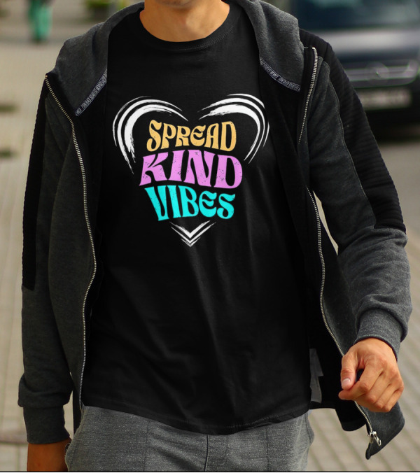 Spread Kind Vibes Colorful Heart T-Shirt