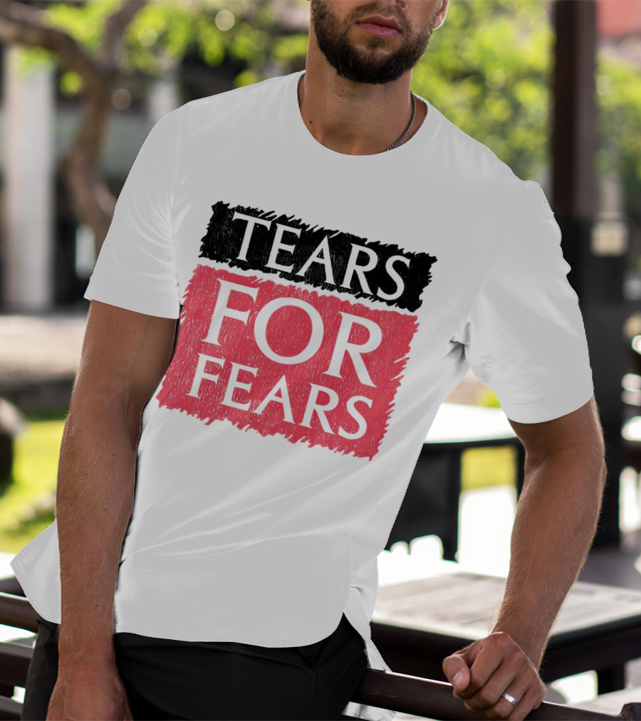 Tears For Fears Text In Black On Pink Background T-Shirt